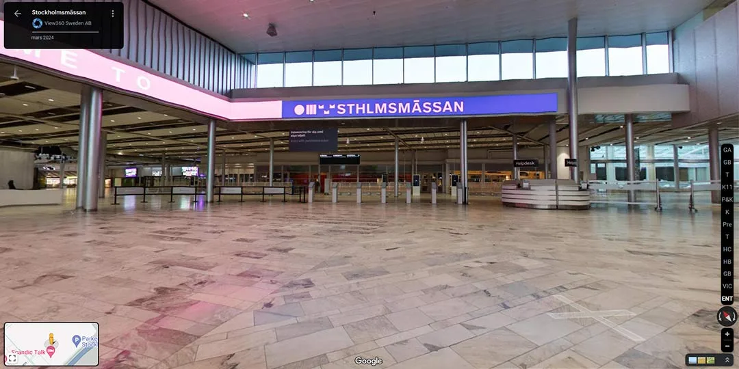 google street view på stockholsmässan med vy från entréhallen