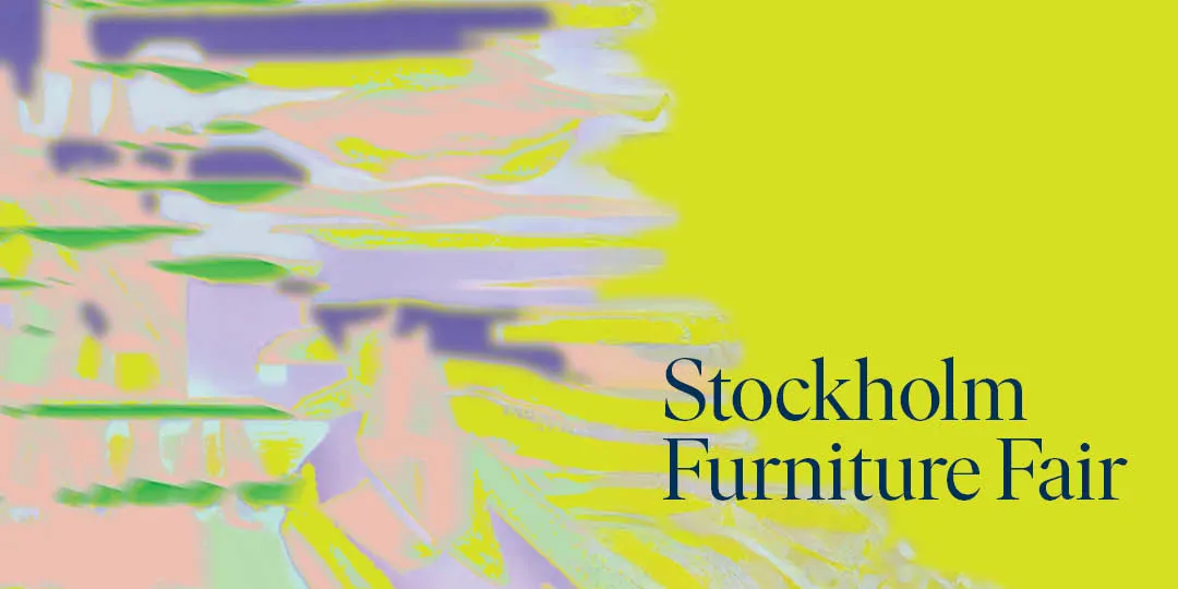 Kampanjbild med AI-genererade möbler för Stockholm Furniture Fair